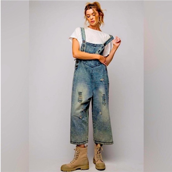 EASEL High Hopes Oversized Baggy Overalls - Picture 3 of 11